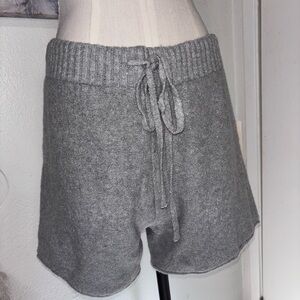 Cozy Knit Drawstring Women's Shorts — Gray